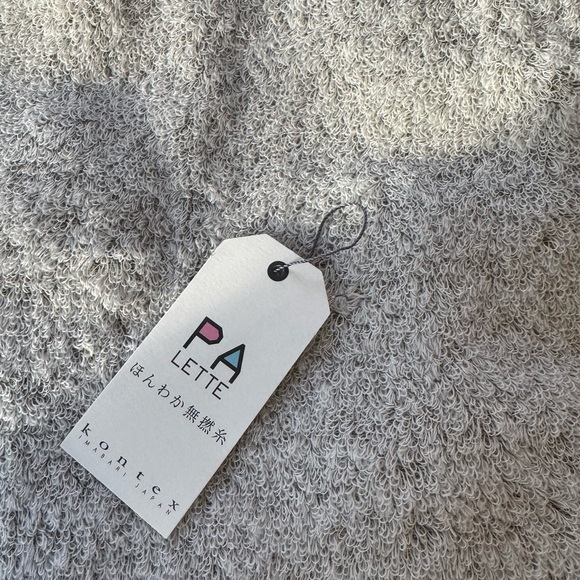 Luxury Japanese Kontex Co.  Palette Bath Washcloths w Taupe & Brown Linen border - Picture 5 of 6